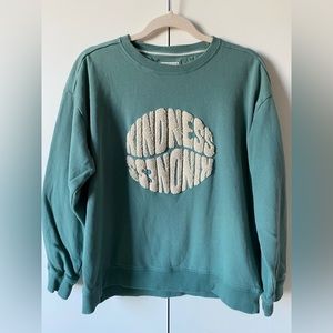 Fat Face Kindness Crew Neck Green and Ivory Sweatshirt